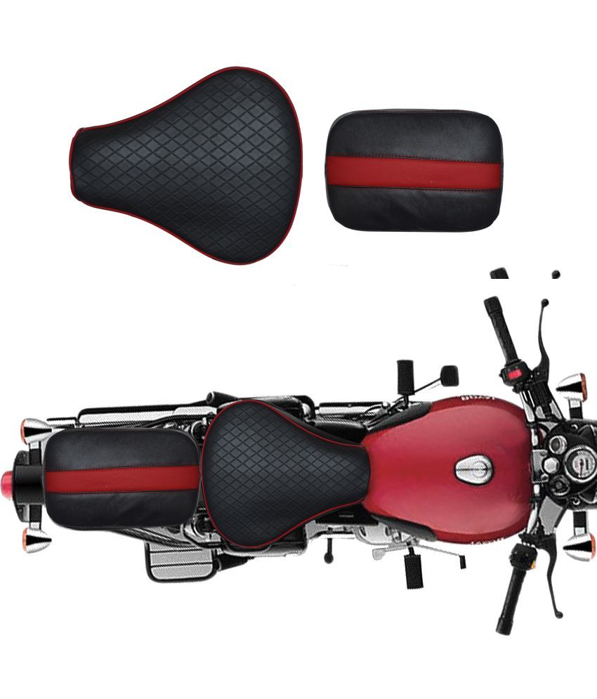     			KOHLI BULLET ACCESSORIES Classic Seat Cover Diamond Look Black & Red For Royal Enfield Classic 350/500 , Classic Chrome , Classic