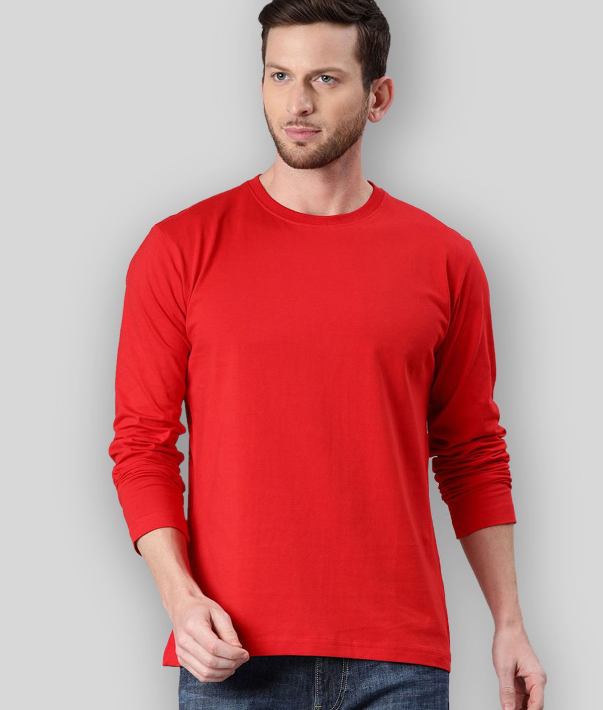     			Be Awara - Red Cotton Relaxed Fit Men's T-Shirt ( Pack of 1 )