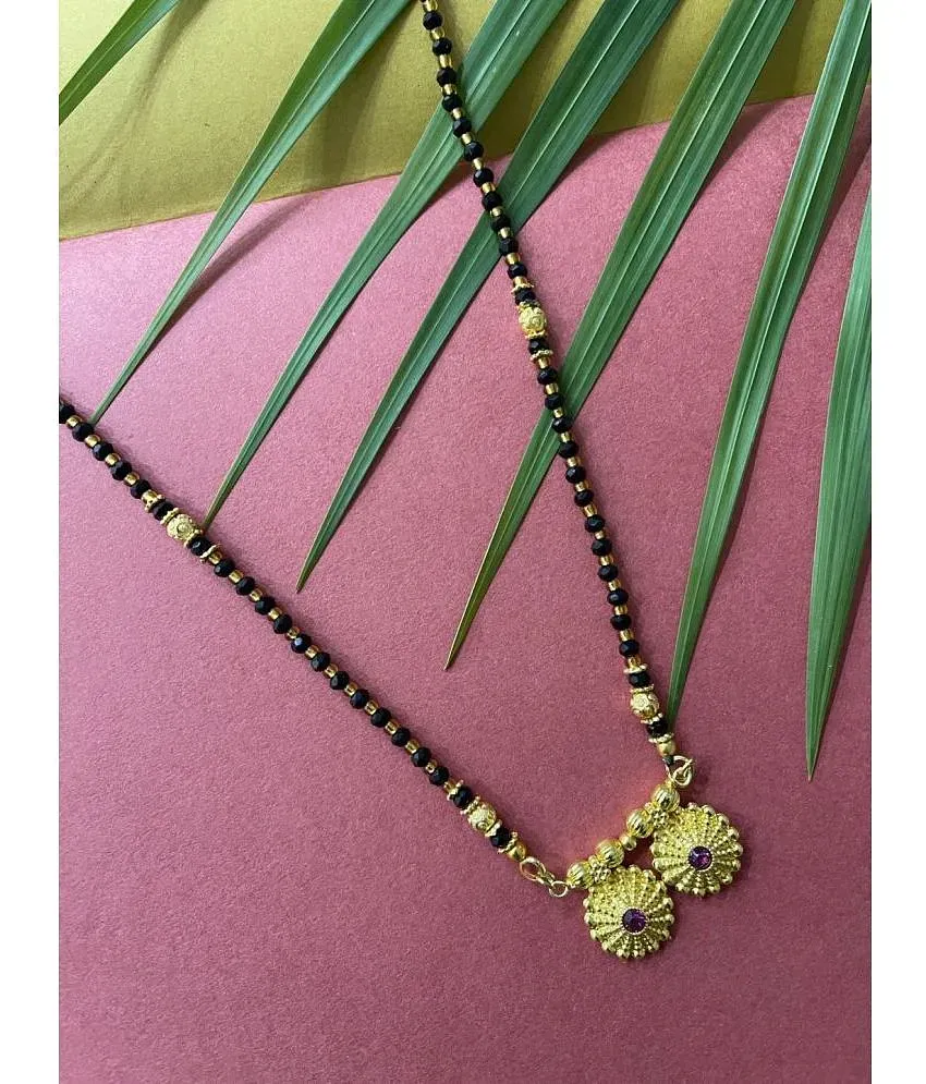Long Mangalsutra Designs Gold Plated Necklace maharashtrian style