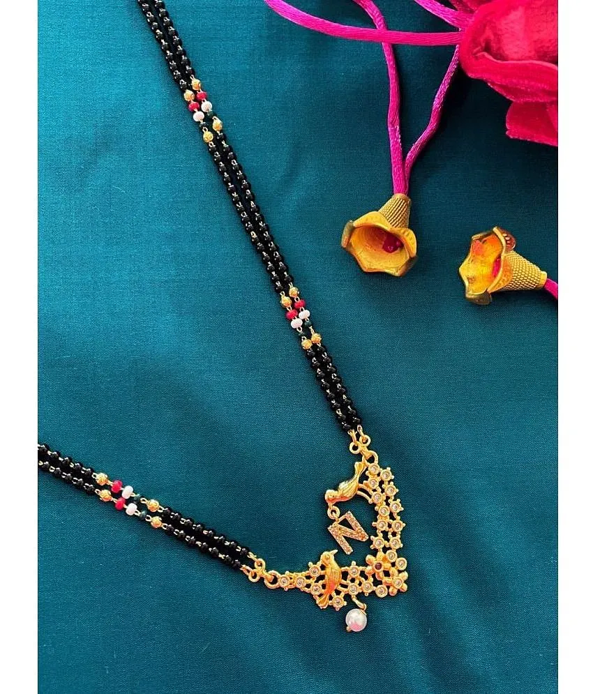 Long Mangalsutra Designs N letter mangalsutra pendant alphabet