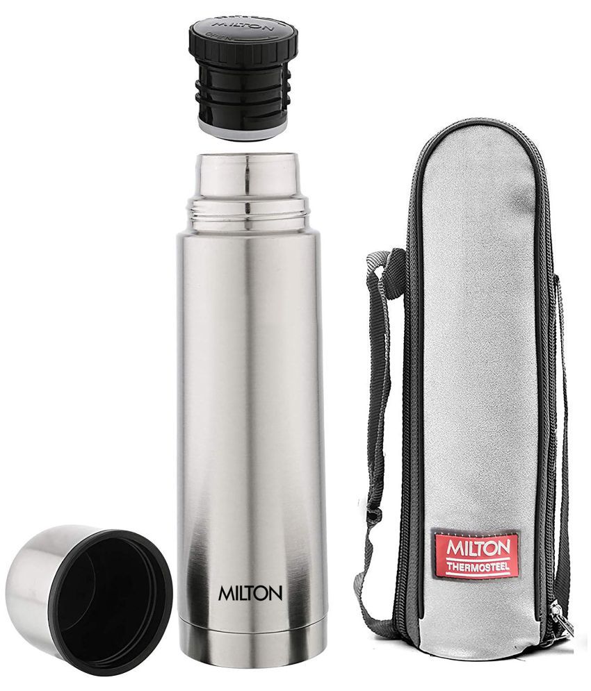     			Milton Plain Lid 750 Thermosteel 24 Hours Hot and Cold Water Bottle, 750 ml, Silver