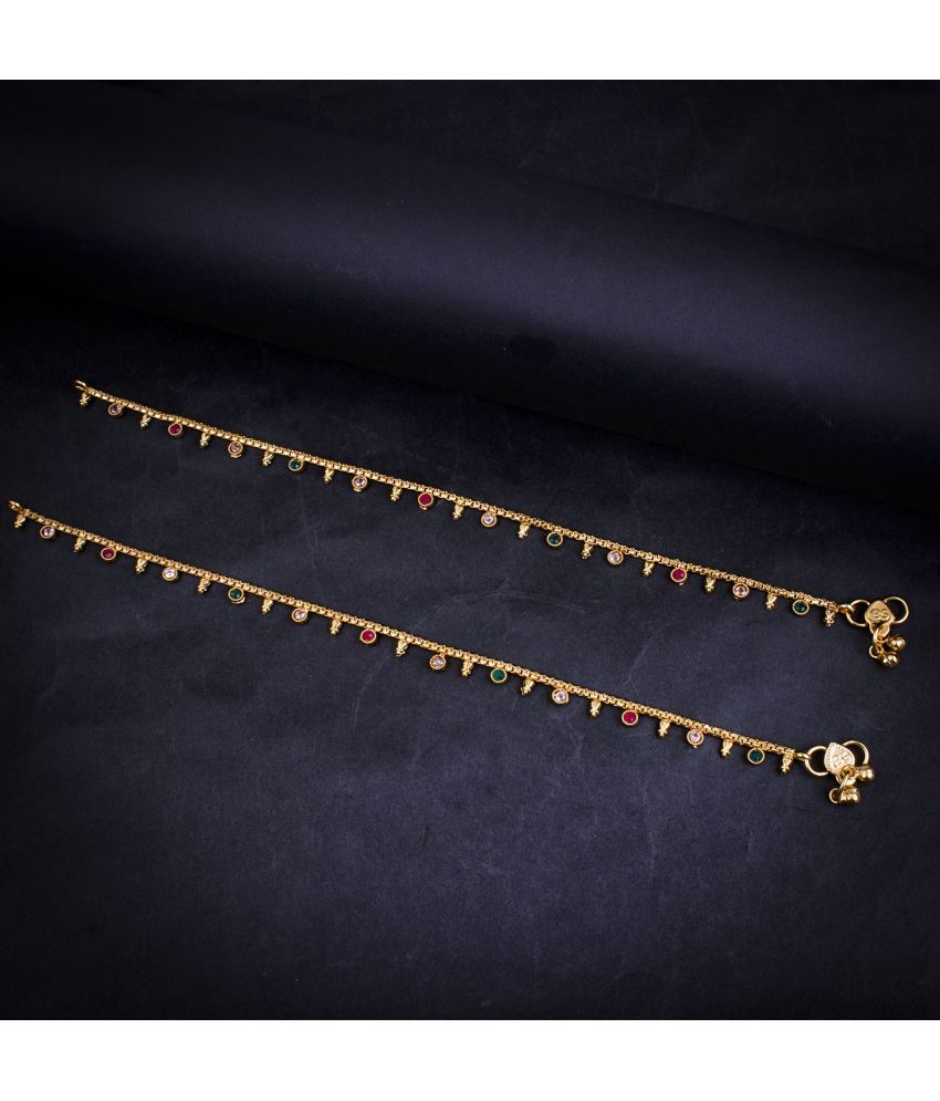     			Sukkhi Glistening Gold Plated Anklet For Women