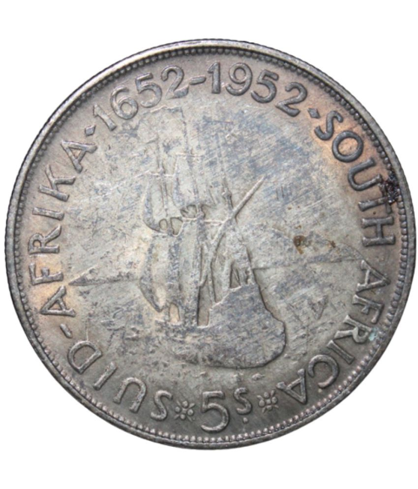     			5 Shillings 1652-1952 George VI - ''300th Anniversary of the Founding of Capetown'' 	South Africa Old Rare Coin