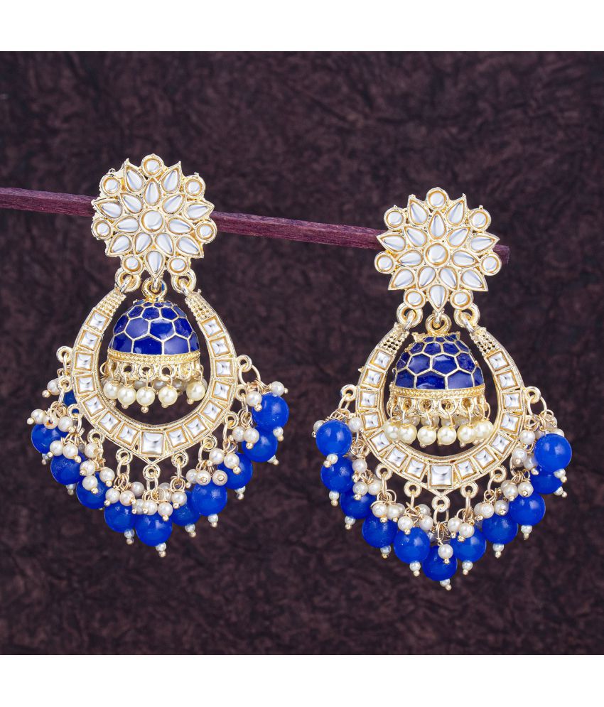     			Sukkhi Marquise Floral Gold Plated Meenakari Earring For Women