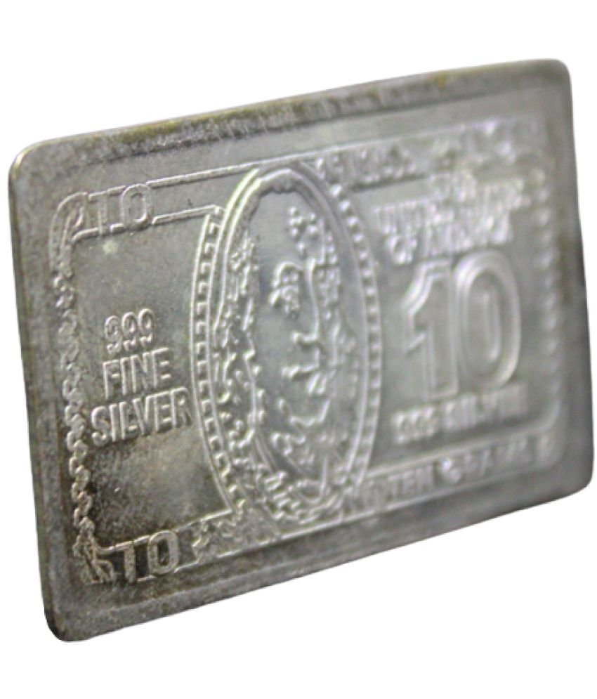     			(Weight Between 9 to 10 gm) Silverplated 10 Bill Biscuit The United States of America