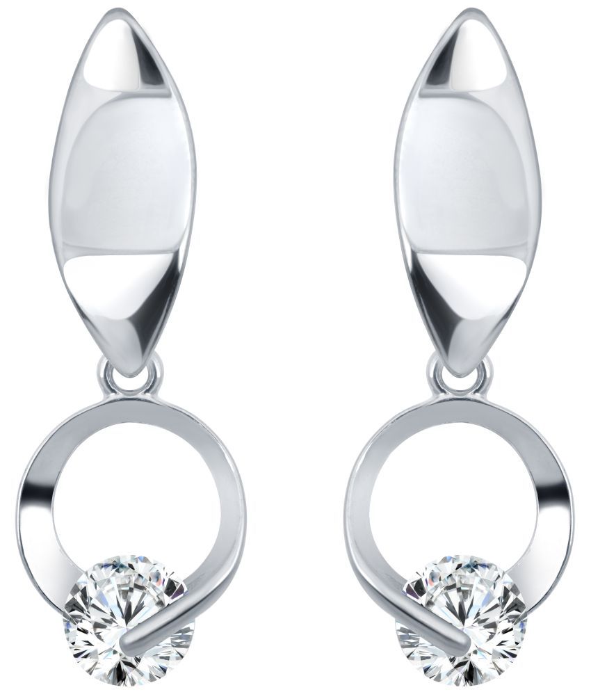     			Vighnaharta Fancy Bow Solitaire CZ Rhodium Plated Earring for Women and Girls