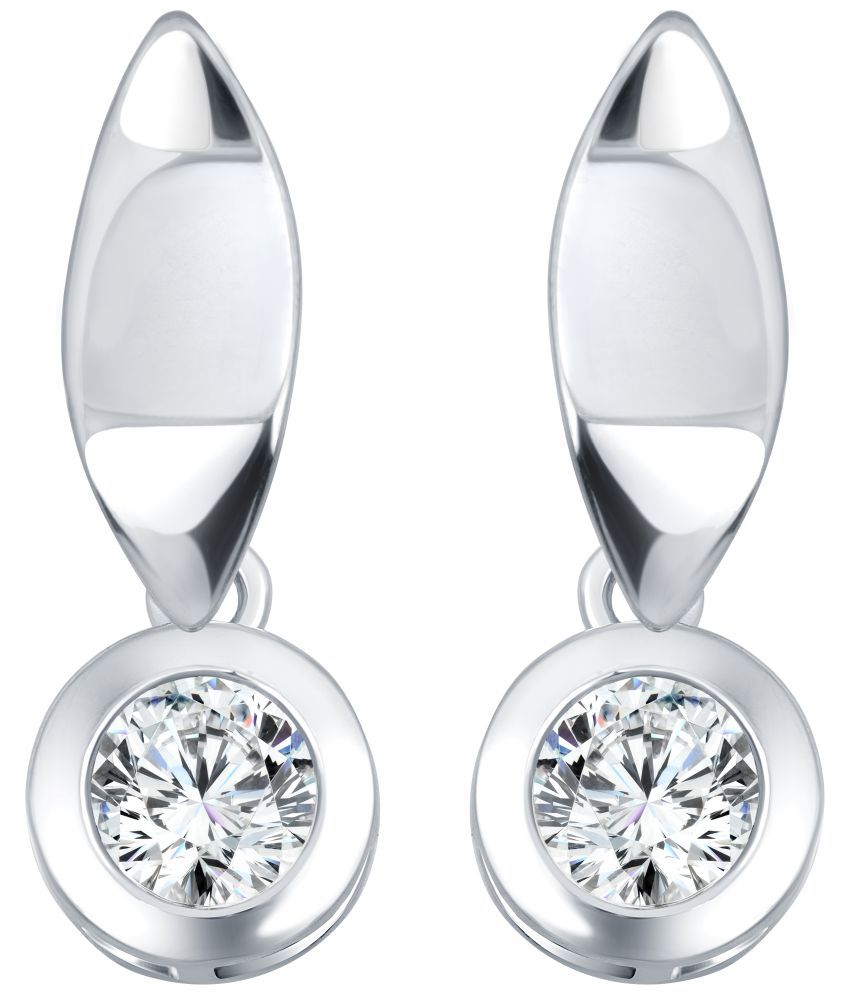     			Vighnaharta Impressive solitaire CZ Rhodium Plated earring for Girls and Women
