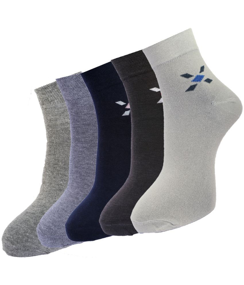 Dollar - Cotton Men's Printed Multicolor Ankle Length Socks ( Pack of 5 )
