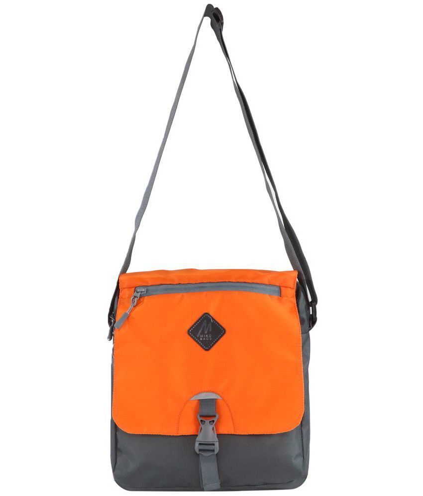     			MIKE Orange Polyester Casual Messenger Bag