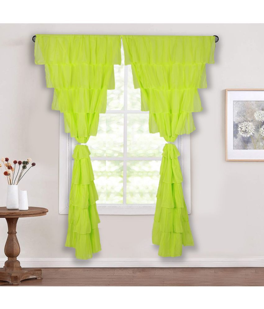     			NUEVOSGHAR Single Door Semi-Transparent Rod Pocket Cotton Lemon Curtains ( 213 x 106 cm )