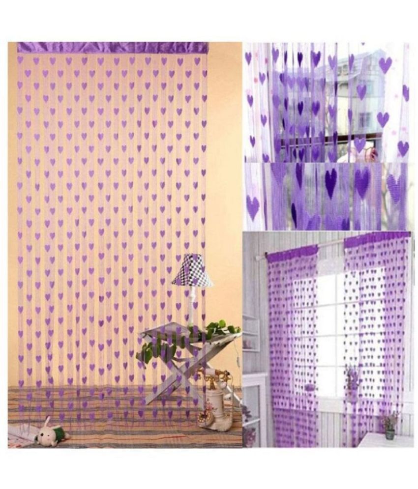     			Tanishka Fabs Others Semi-Transparent Rod Pocket Door Curtain 7 ft Single -Purple