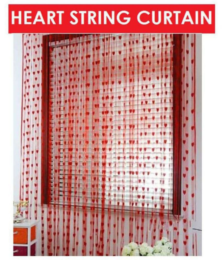     			Tanishka Fabs Others Semi-Transparent Rod Pocket Door Curtain 7 ft Single -Red