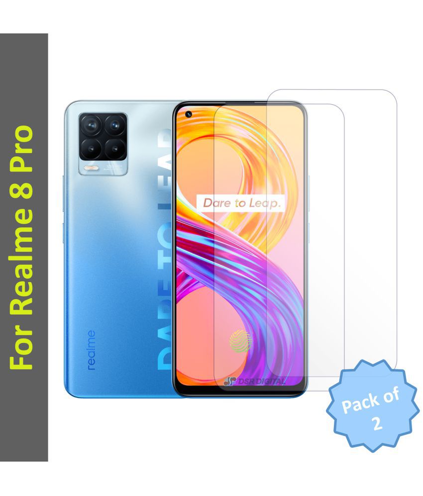 DSR Digital Tempered Glass For Realme 8 Pro 0.3 Glass - Pack of 2