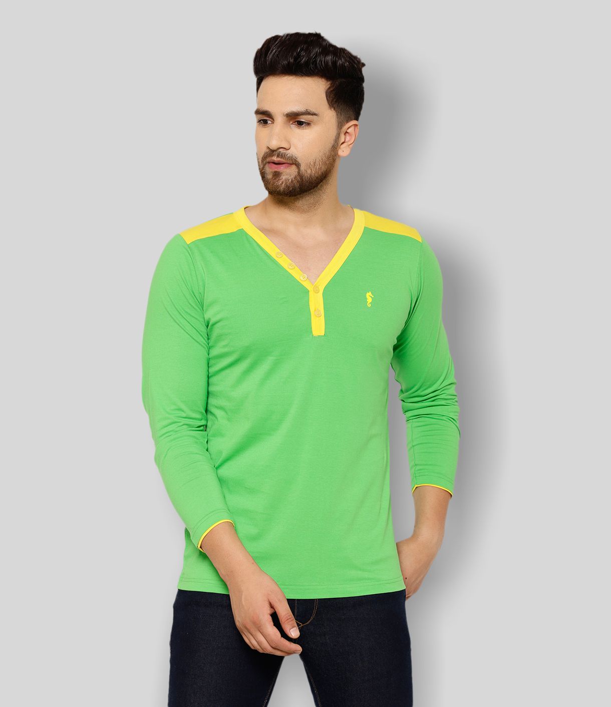     			EPPE - Green Cotton Regular Fit Men's T-Shirt ( Pack of 1 )