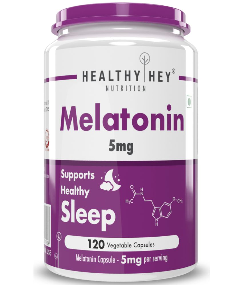     			HEALTHYHEY NUTRITION Sleep Aid Melatonin, 120 vegetable capsules - 5mg Capsule 5 mg