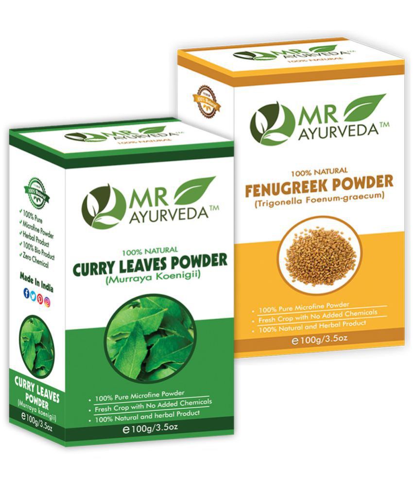     			MR Ayurveda Curry Leaves Powder &  Fenugreek Powder Hair Scalp Treatment 200 g Pack of 2