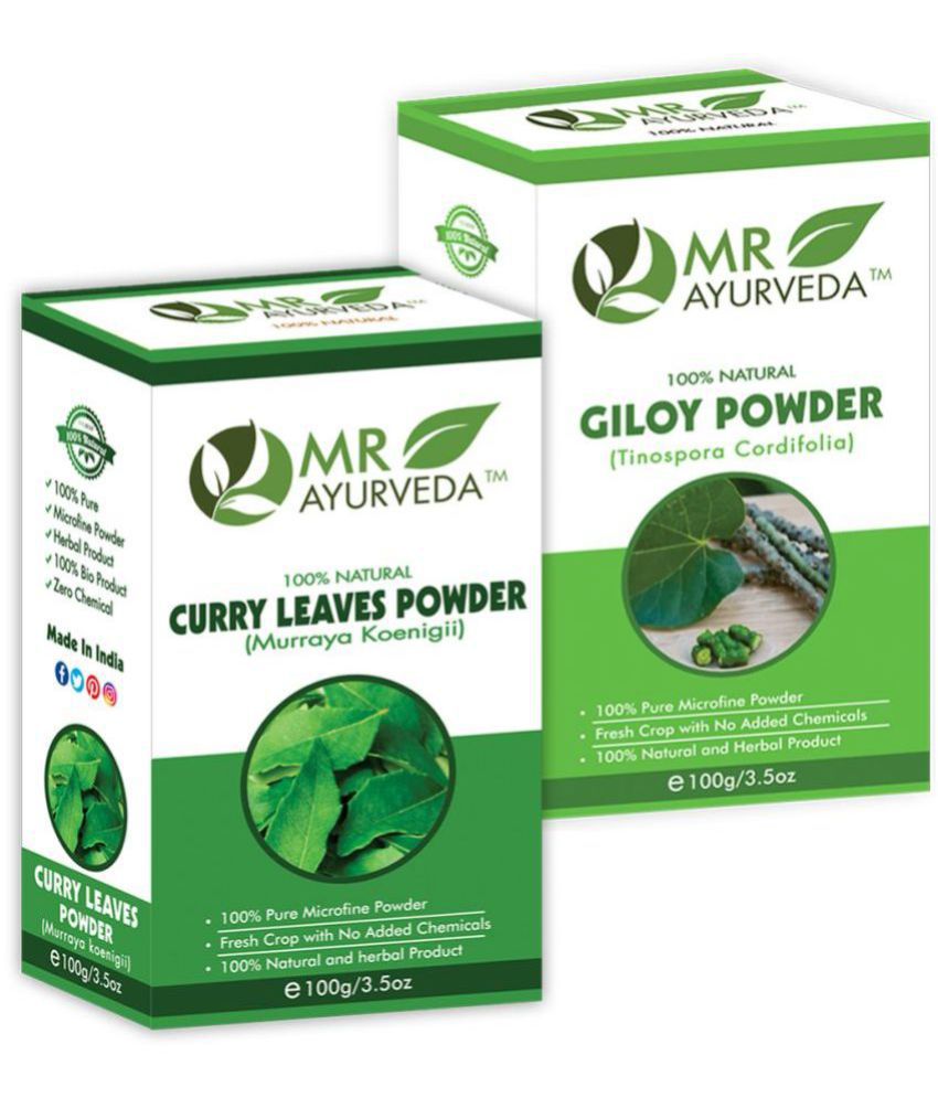     			MR Ayurveda Curry Leaves Powder and Giloy Powder Hair Scalp Treatment 200 g Pack of 2