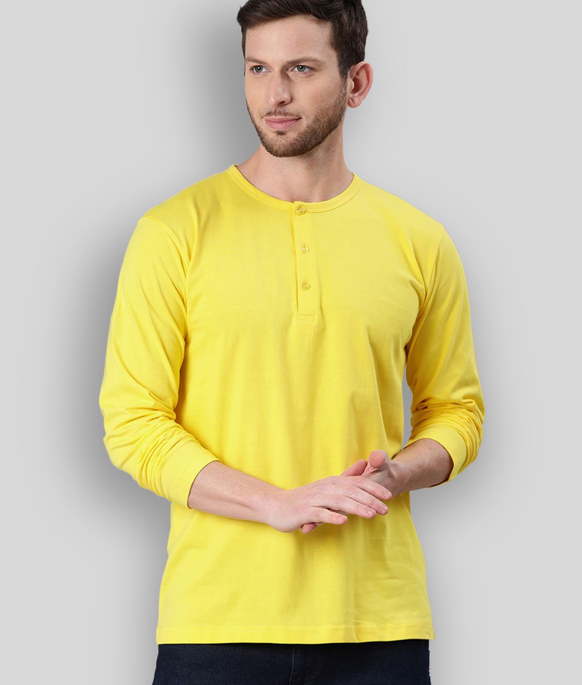     			Be Awara - Yellow Cotton Relaxed Fit Men's T-Shirt ( Pack of 1 )