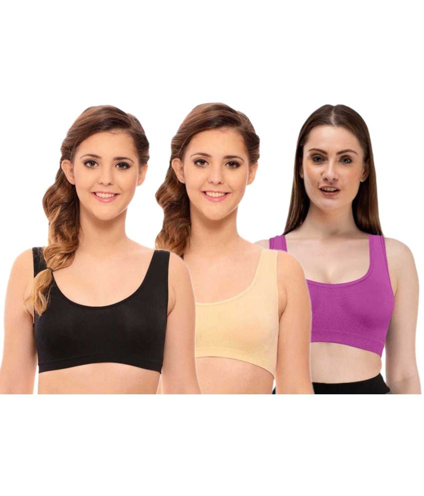     			ComfyStyle Nylon Air Bra - Multi Color Pack of 3