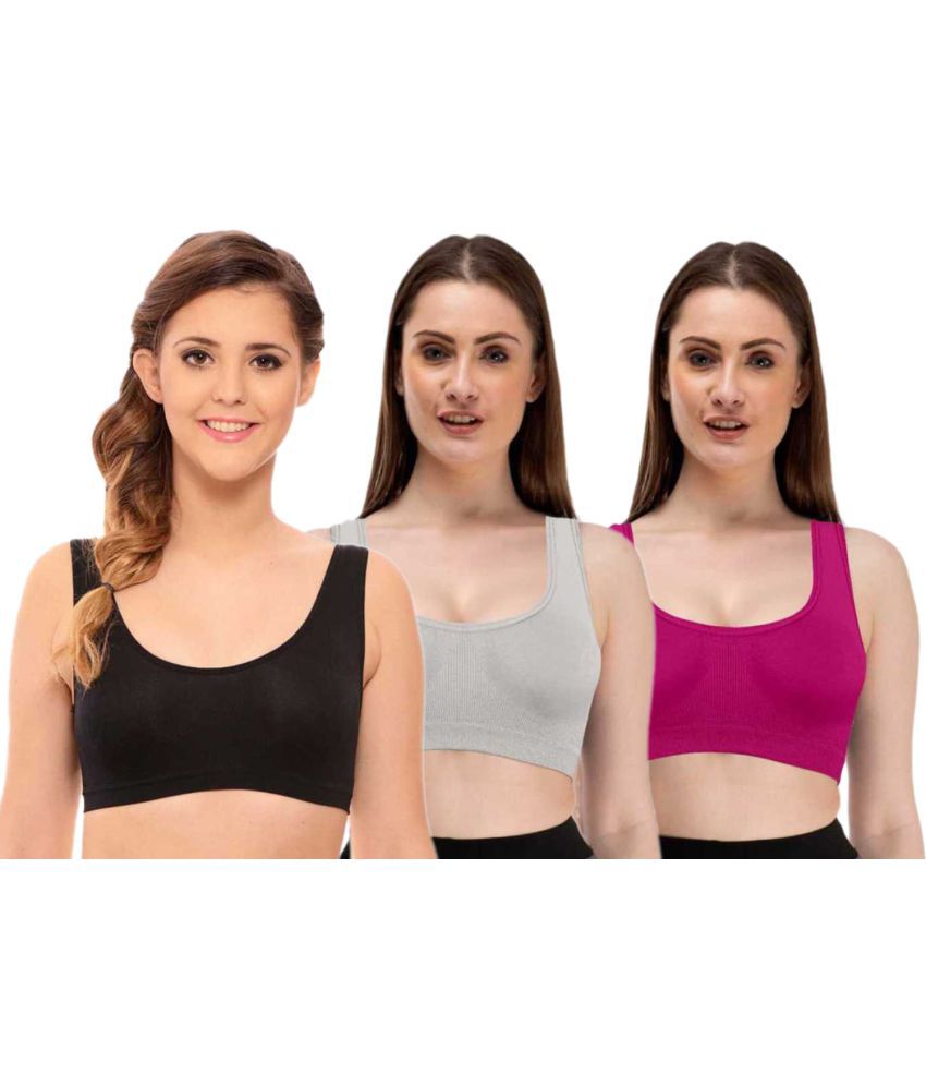     			ComfyStyle Nylon Air Bra - Multi Color Pack of 3
