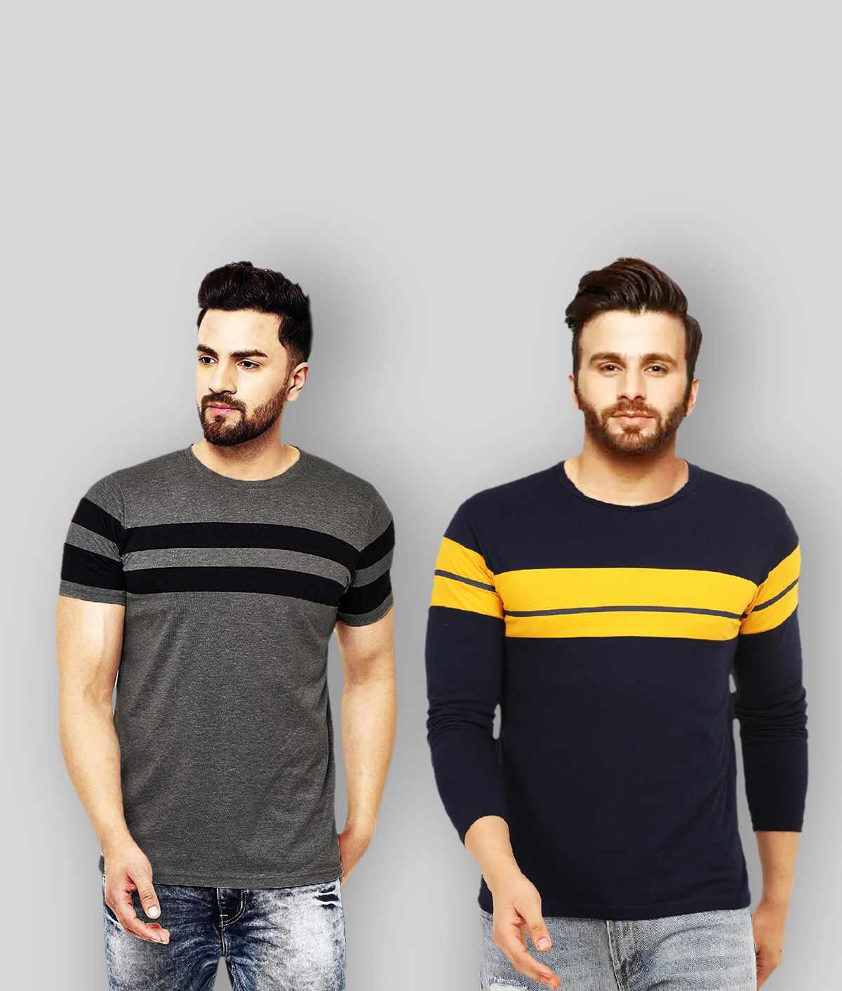     			Leotude - Multicolor Cotton Blend Regular Fit Men's T-Shirt ( Pack of 2 )