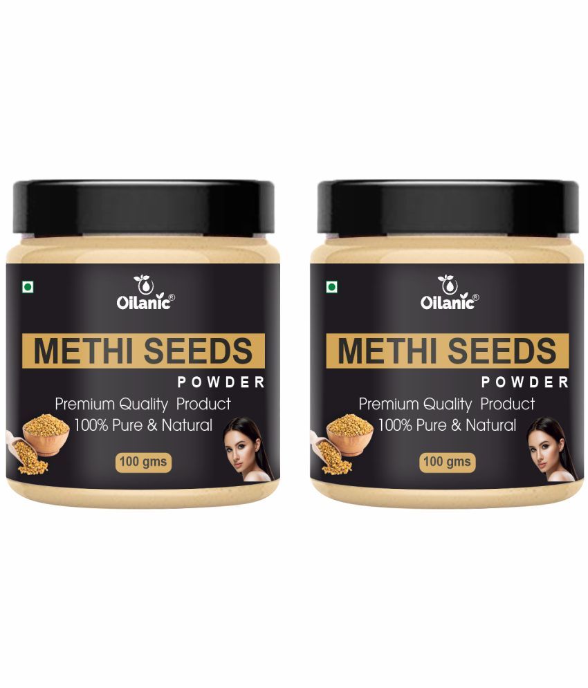     			Oilanic Natural Methi Powder For Haircare Face Pack Masks 200 gm Pack of 2