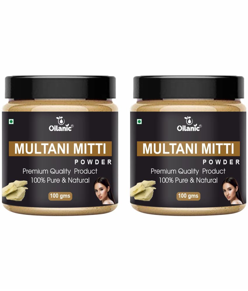     			Oilanic Natural Multani Mitti Powder For Haircare Face Pack Masks 200 gm Pack of 2