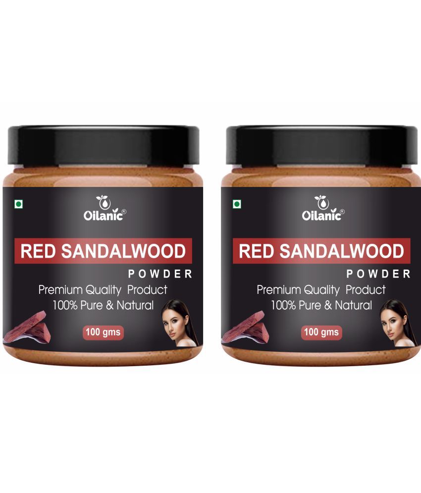     			Oilanic Natural Red Sandalwood Powder For Haircare Face Pack Masks 200 gm Pack of 2