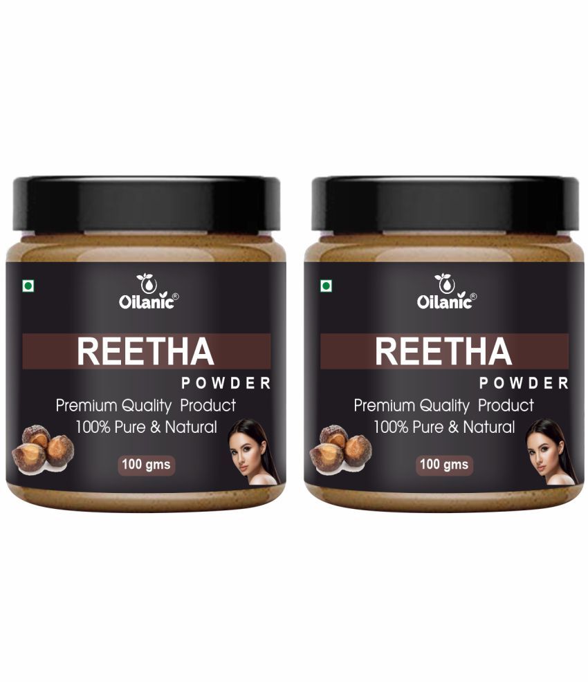     			Oilanic Natural Reetha Powder For Haircare Face Pack Masks 200 gm Pack of 2