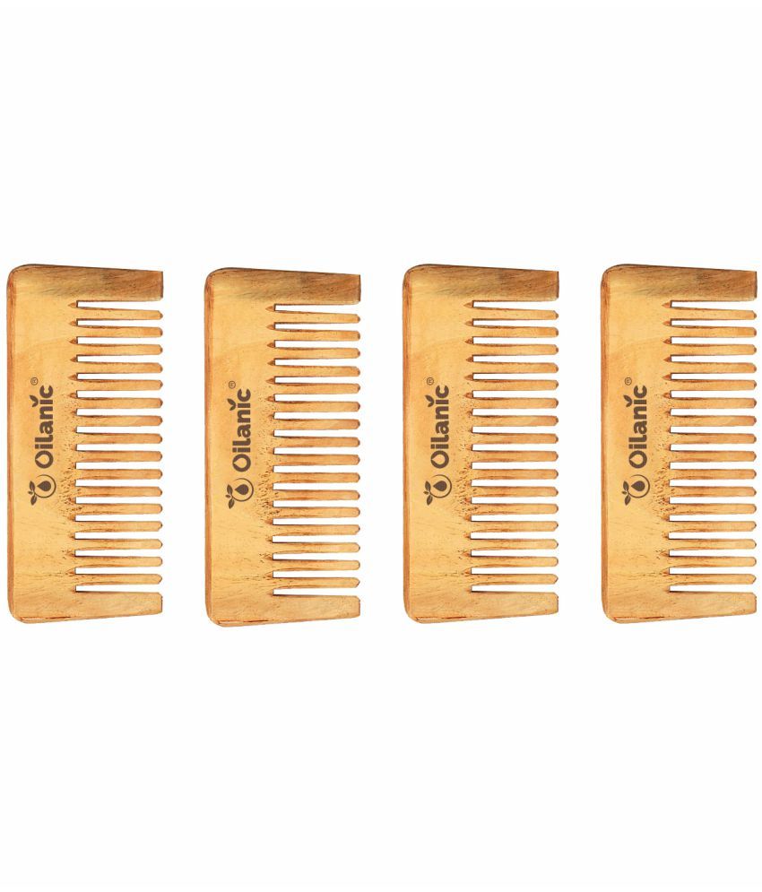     			Oilanic Neem Wooden Comb(5.5 inches) Hair Brush Pack of 4