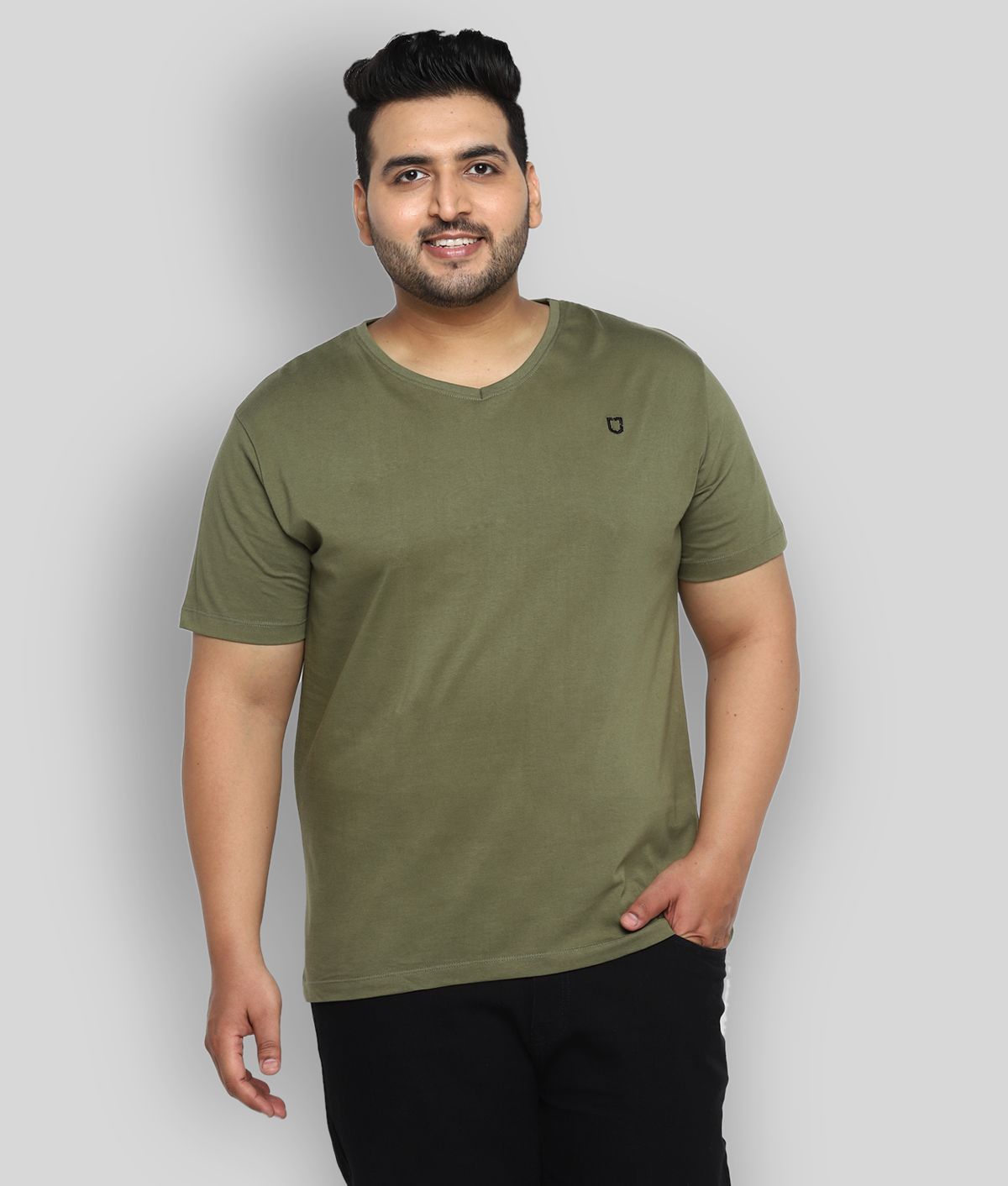     			Urbano Plus - Green Cotton Regular Fit Men's T-Shirt ( Pack of 1 )