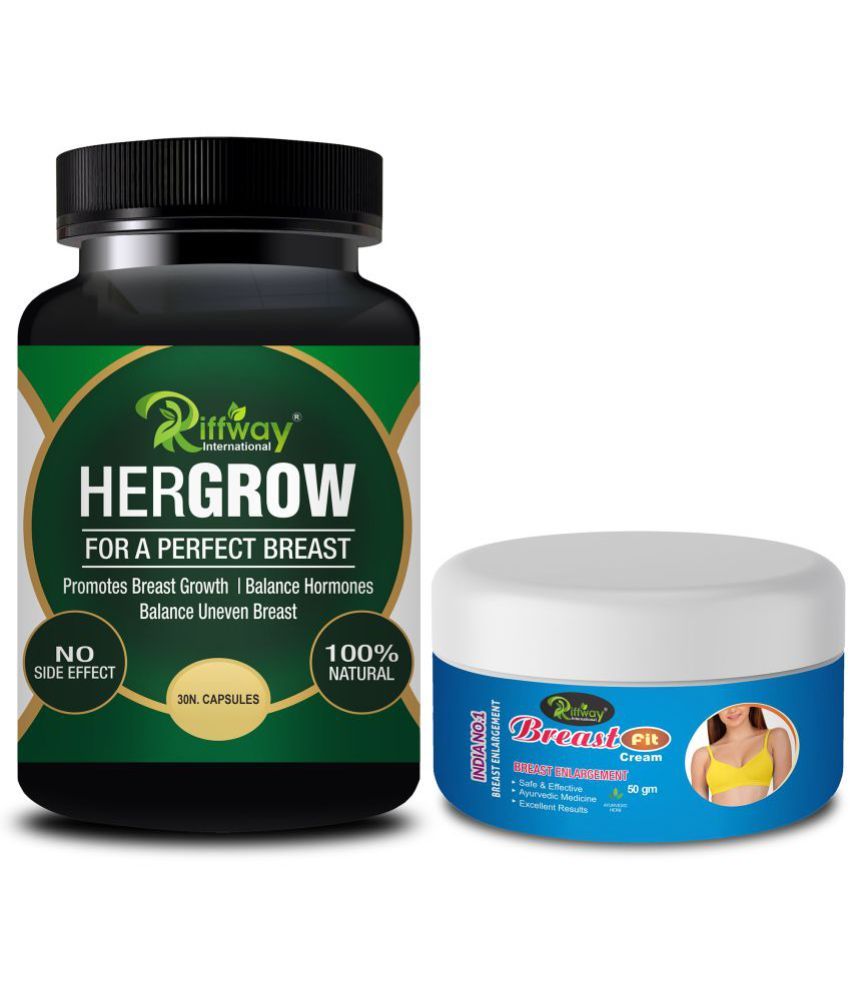     			Her Grow Capsules & Breast Fit Cream For Heals Cracked and Nipples| Heals cracked Elbows, Knees and Dry Cheeks| Ultra nourishment for your best at home Organic Nipple Cream 100% Ayurvedic