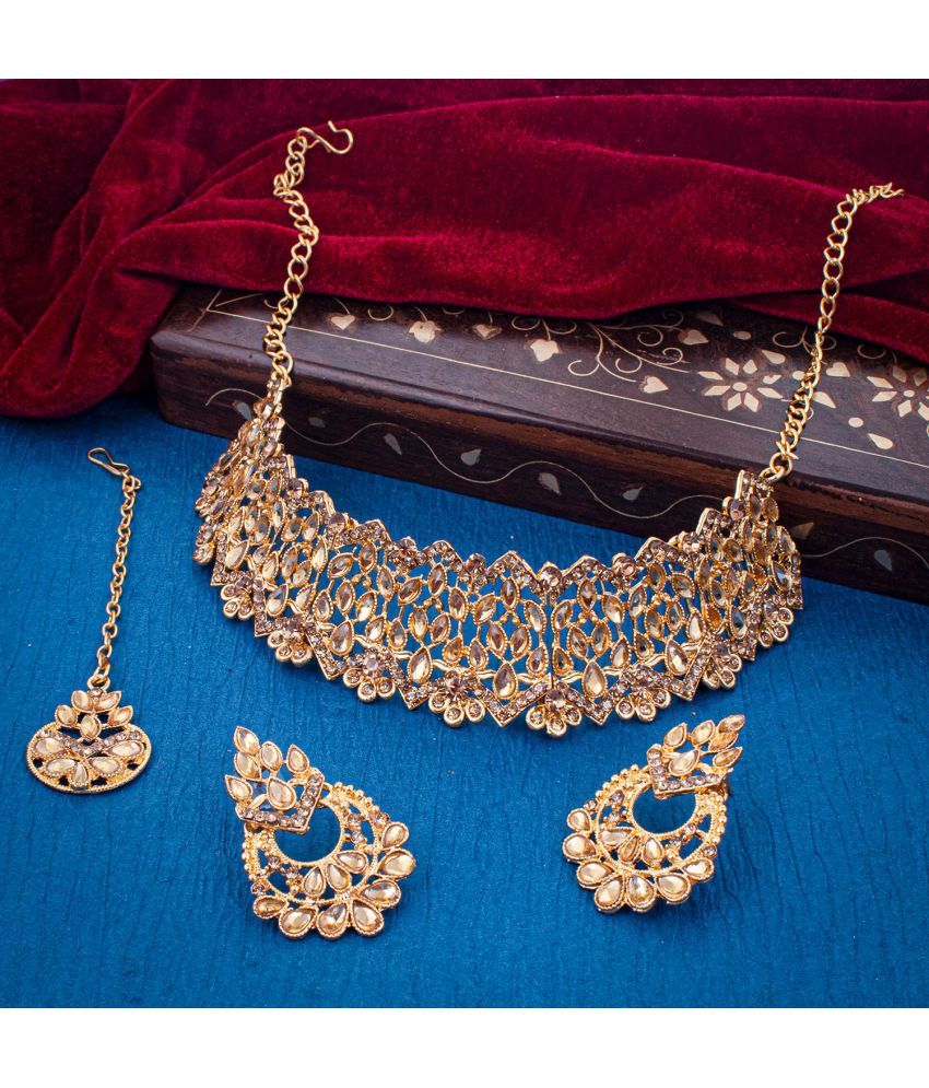     			Sukkhi Alloy Golden Traditional Necklaces Set Choker