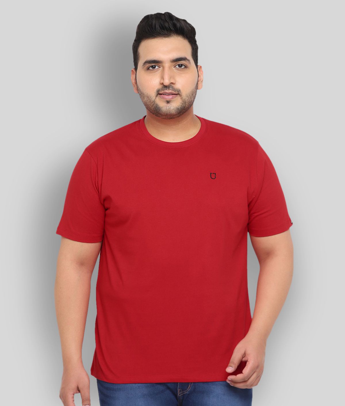     			Urbano Plus - Red Cotton Regular Fit Men's T-Shirt ( Pack of 1 )