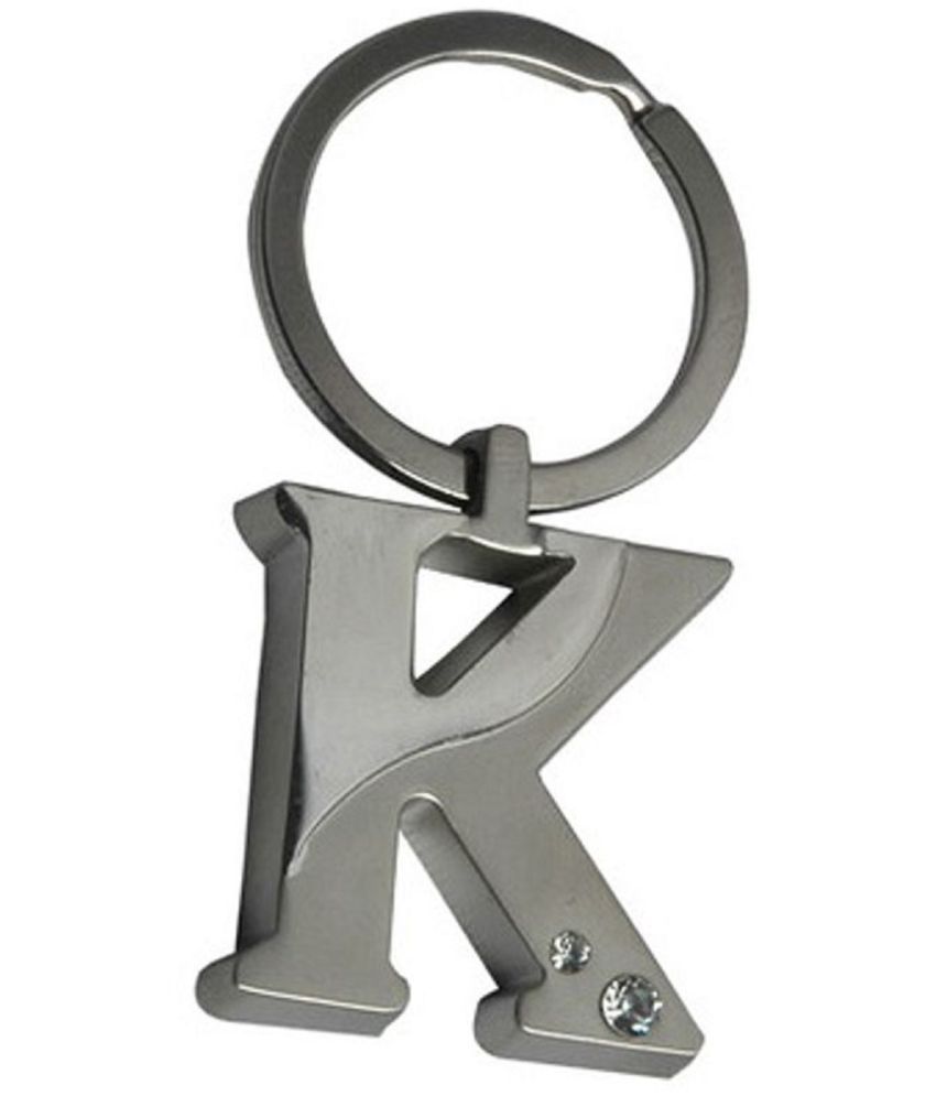     			Americ Style Alphabet K Unique Metal Finish (Silver) Key Chain