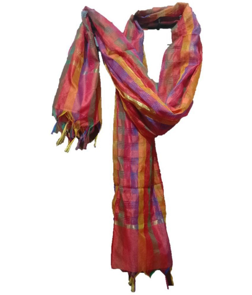     			BBQSTYLE Multicoloured Chanderi Dupatta - Single