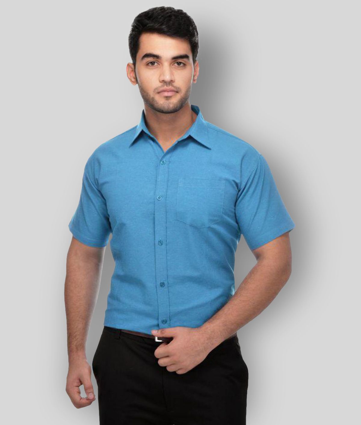     			DESHBANDHU DBK - Blue Cotton Regular Fit Men's Formal Shirt (Pack of 1)