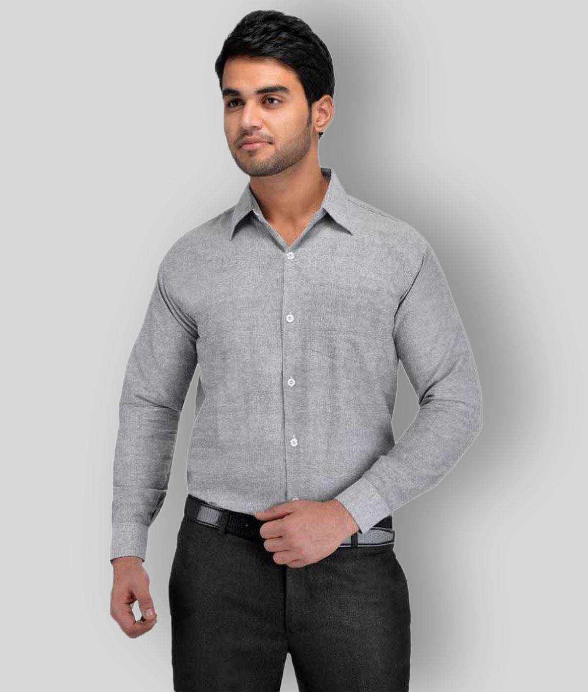     			DESHBANDHU DBK - Grey Cotton Regular Fit Men's Formal Shirt (Pack of 1)