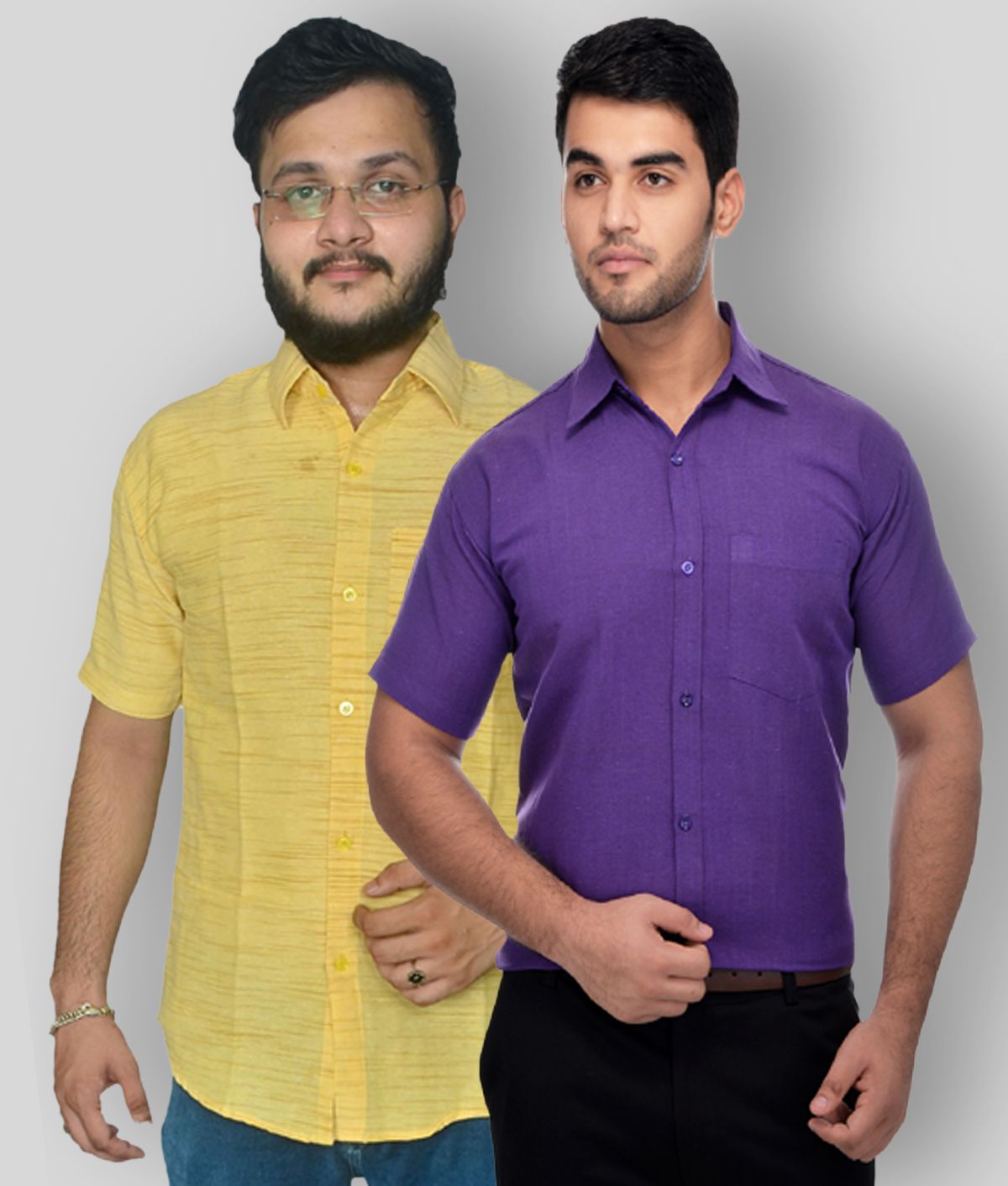     			DESHBANDHU DBK - Multicolor Cotton Regular Fit Men's Formal Shirt (Pack of 2)