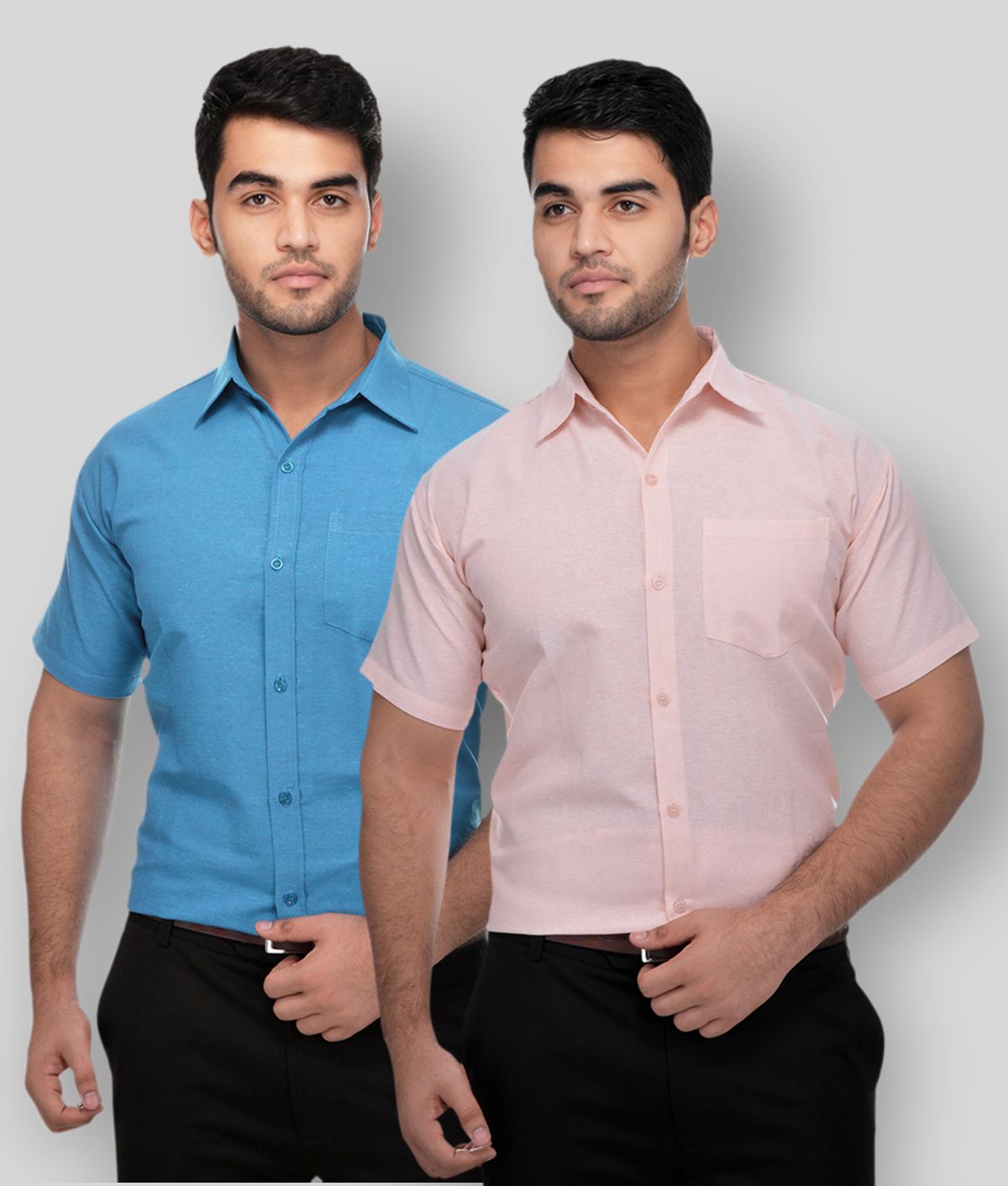     			DESHBANDHU DBK - Multicolor Cotton Regular Fit Men's Formal Shirt (Pack of 2)