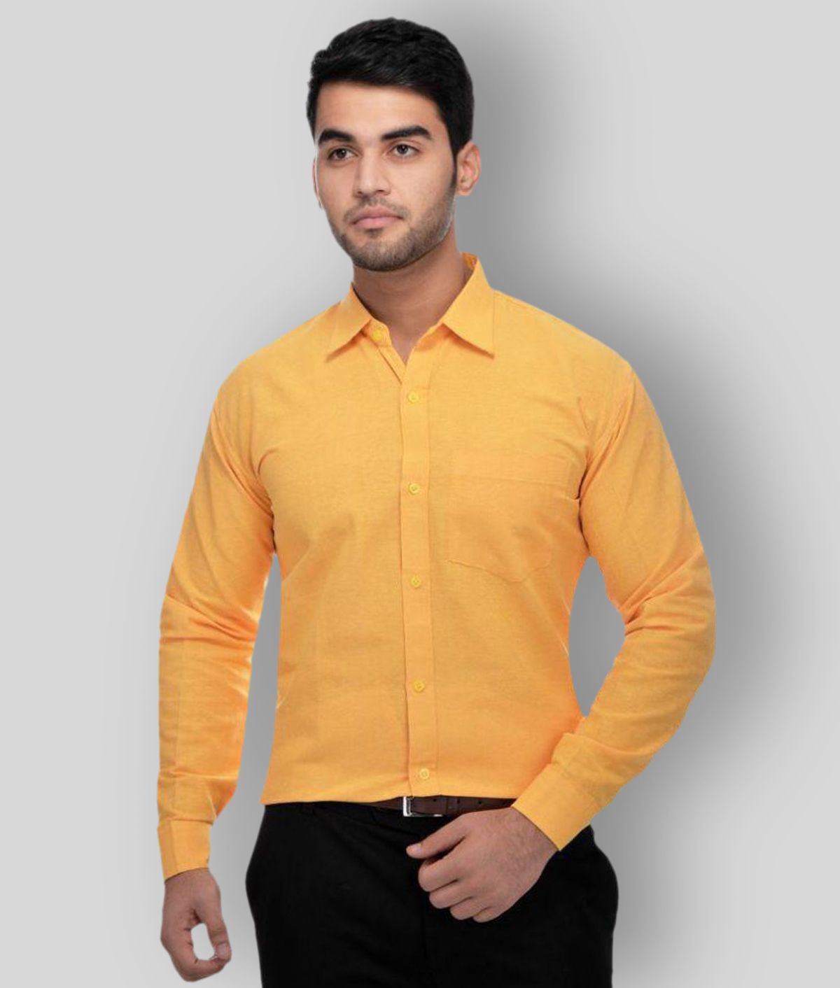     			DESHBANDHU DBK - Yellow Cotton Regular Fit Men's Formal Shirt (Pack of 1)