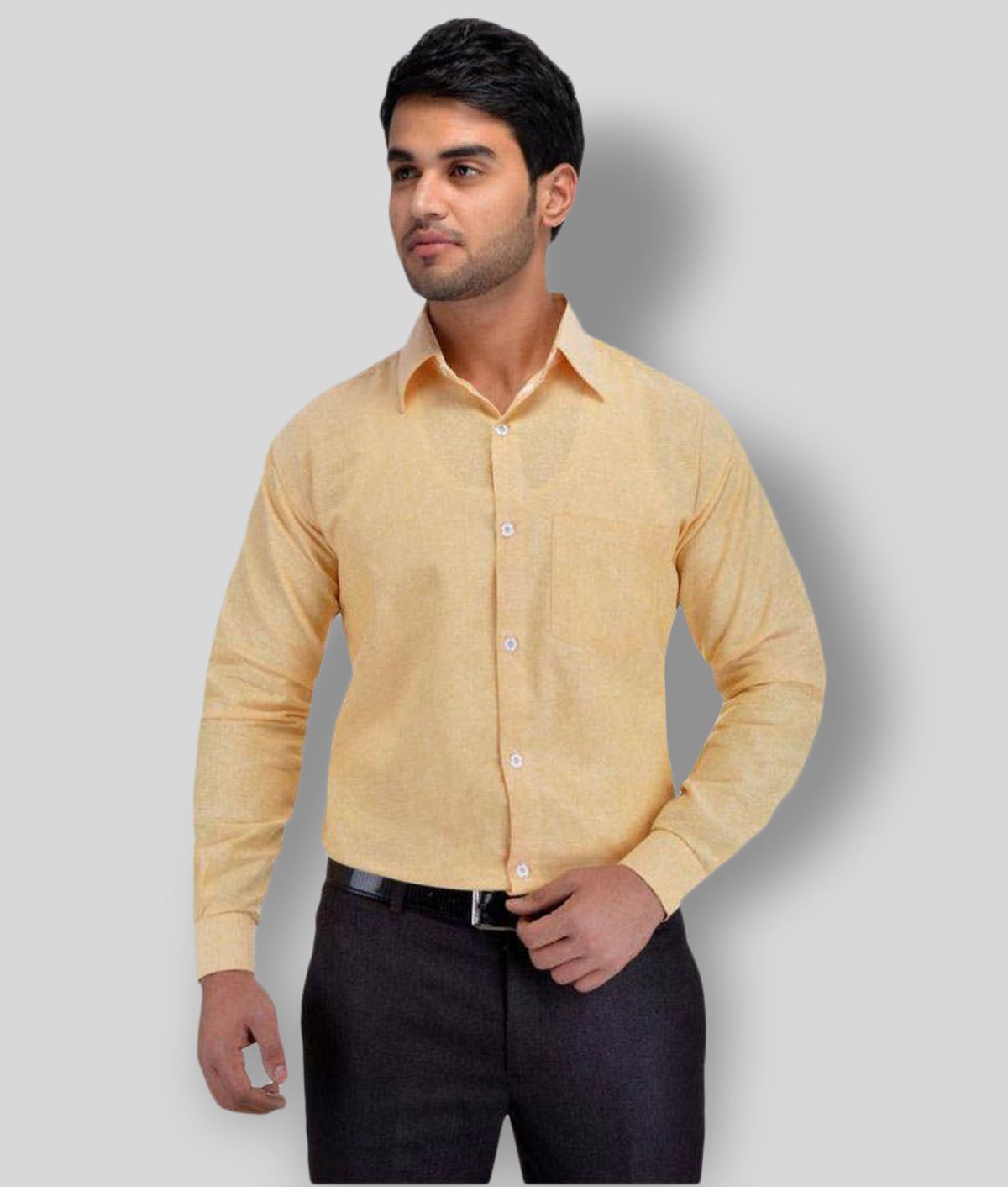     			DESHBANDHU DBK - Yellow Cotton Regular Fit Men's Formal Shirt (Pack of 1)