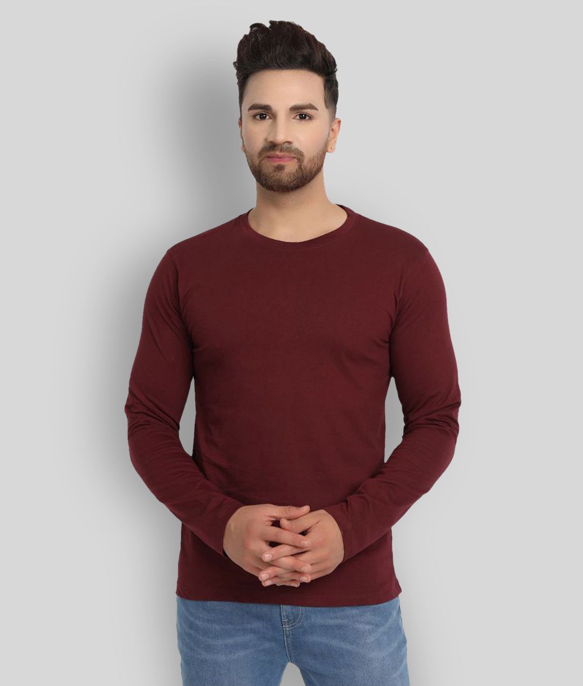     			ESPARTO - Wine Cotton Regular Fit Men's T-Shirt ( Pack of 1 )