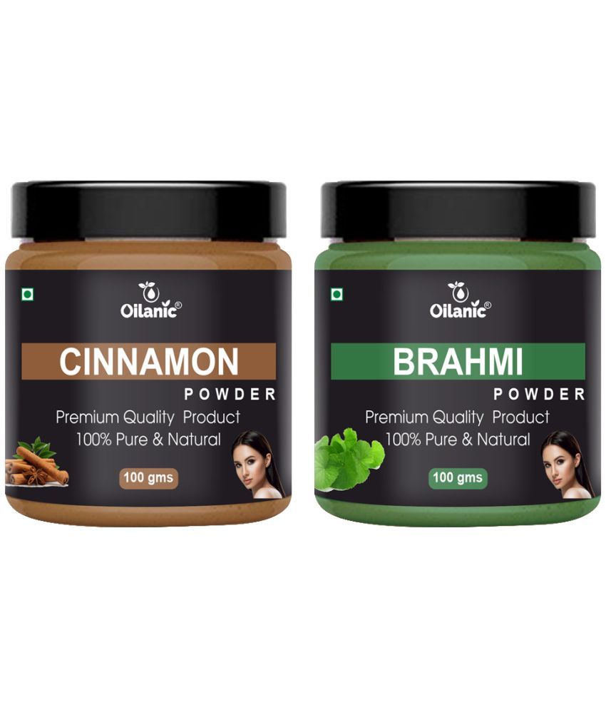     			Oilanic 100% Pure Cinnamon Powder & Brahmi Powder For Skincare Hair Mask 200 g Pack of 2