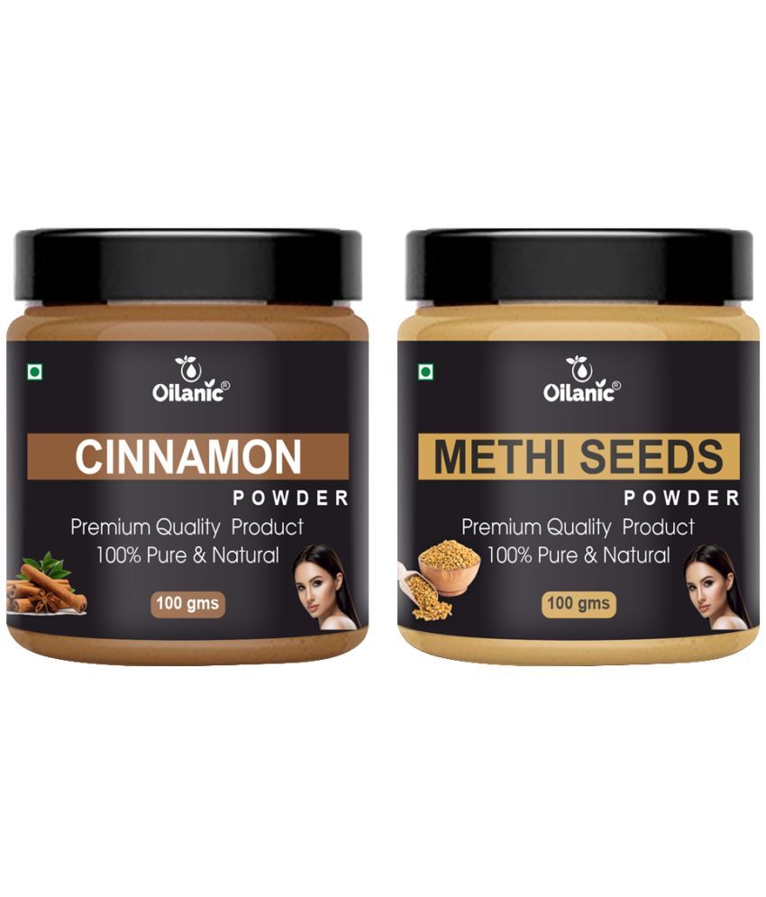     			Oilanic 100% Pure Cinnamon Powder & Methi Powder For Skincare Hair Mask 200 g Pack of 2