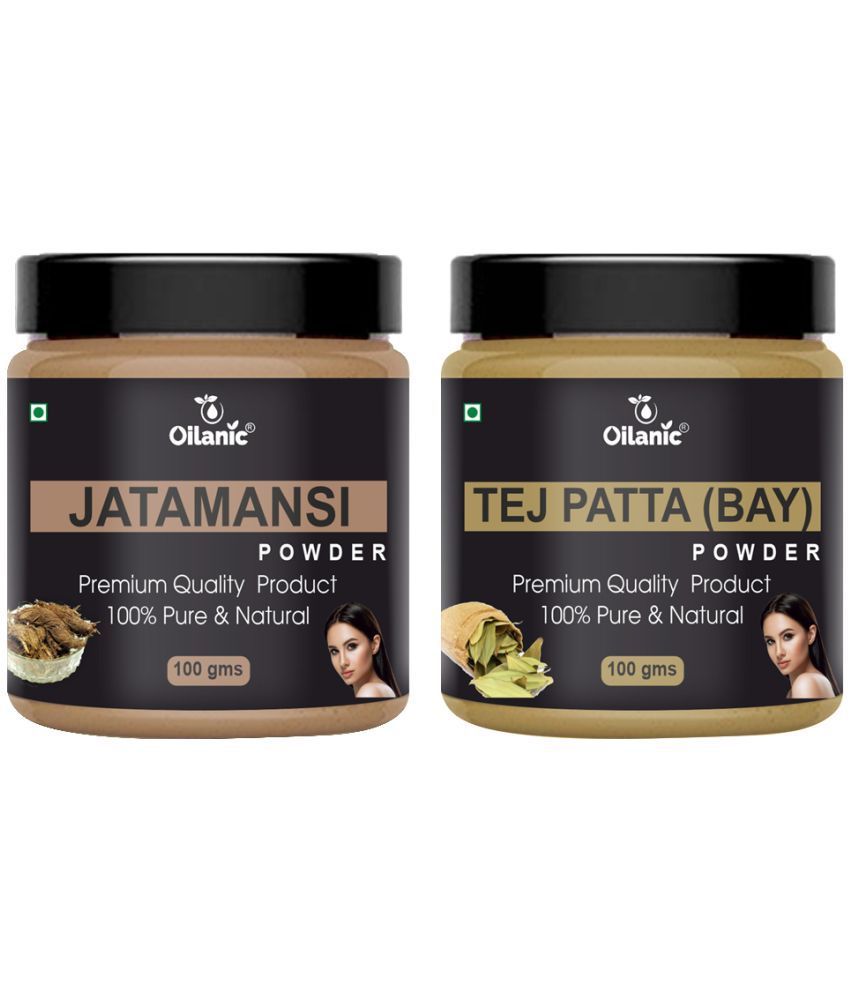     			Oilanic 100% Pure Jatamansi Powder & Tej Patta Powder For Skin Hair Mask 200 g Pack of 2