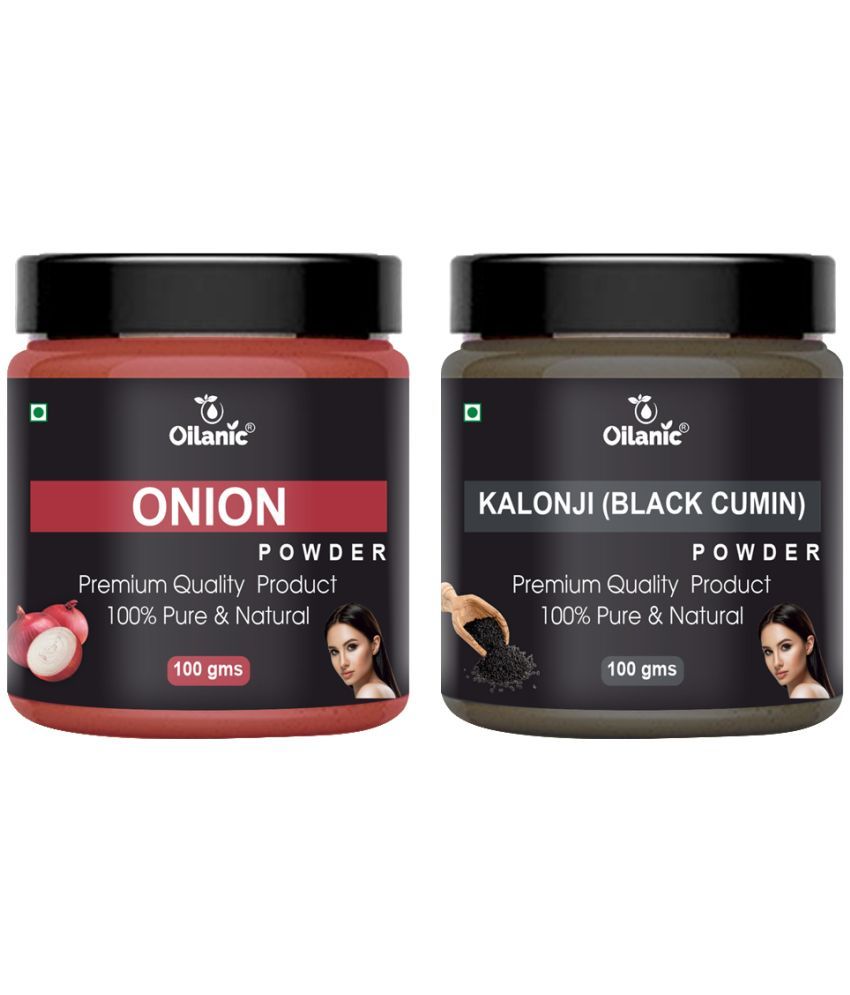     			Oilanic 100% Pure Onion Powder & Kalonji Powder For Skin Hair Mask 200 g Pack of 2