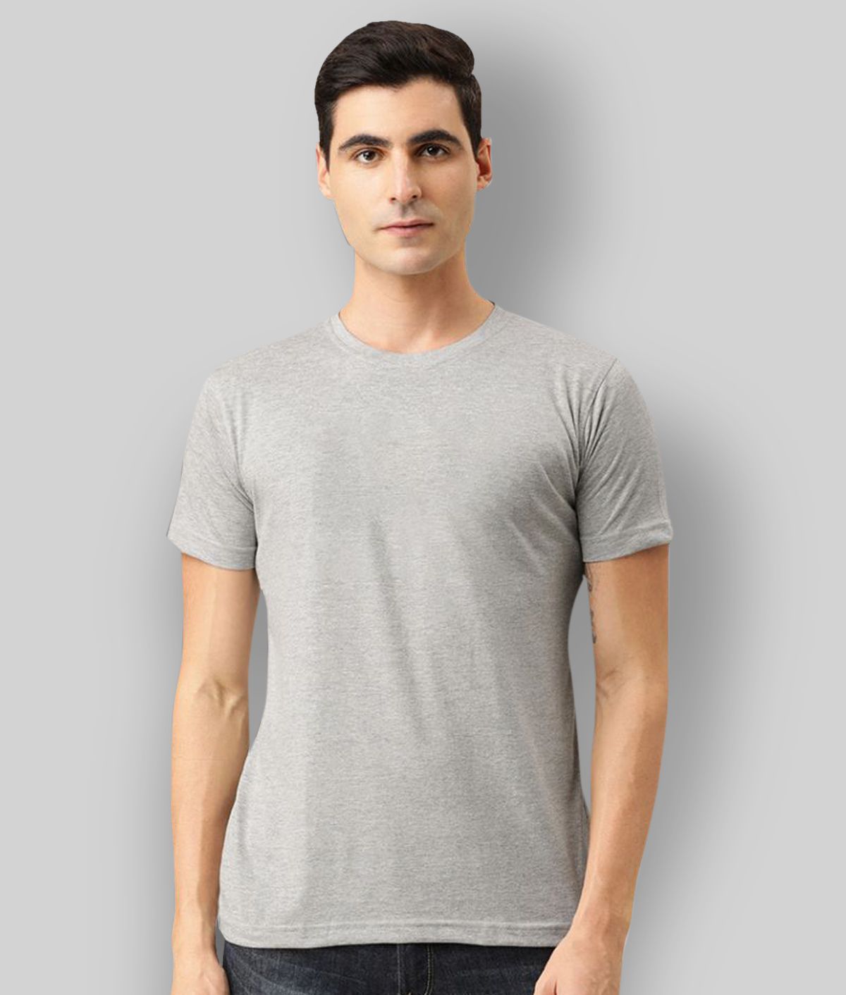     			Be Awara - Grey Cotton Relaxed Fit Men's T-Shirt ( Pack of 1 )