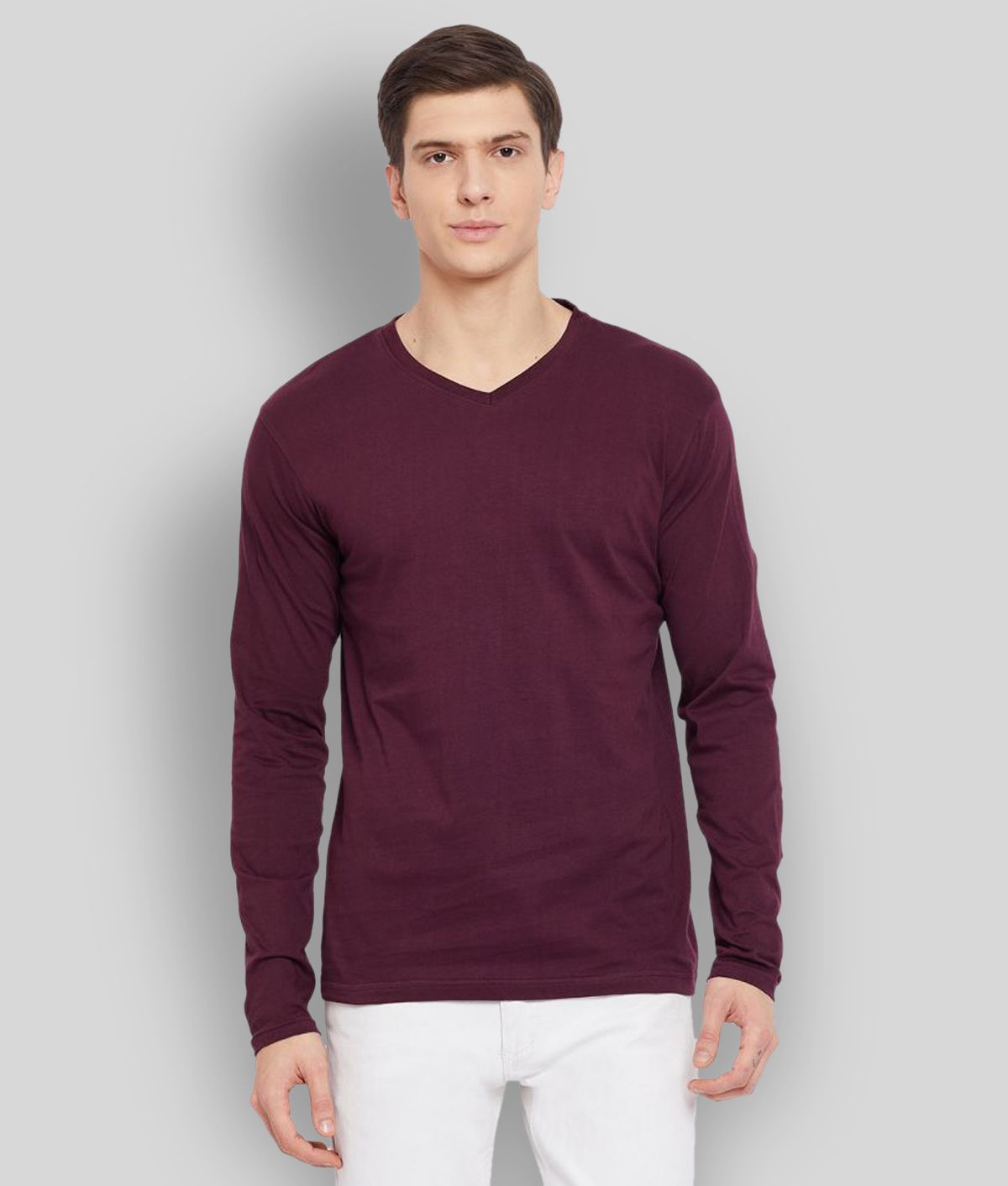     			ESPARTO - Wine Cotton Regular Fit  Men's T-Shirt ( Pack of 1 )