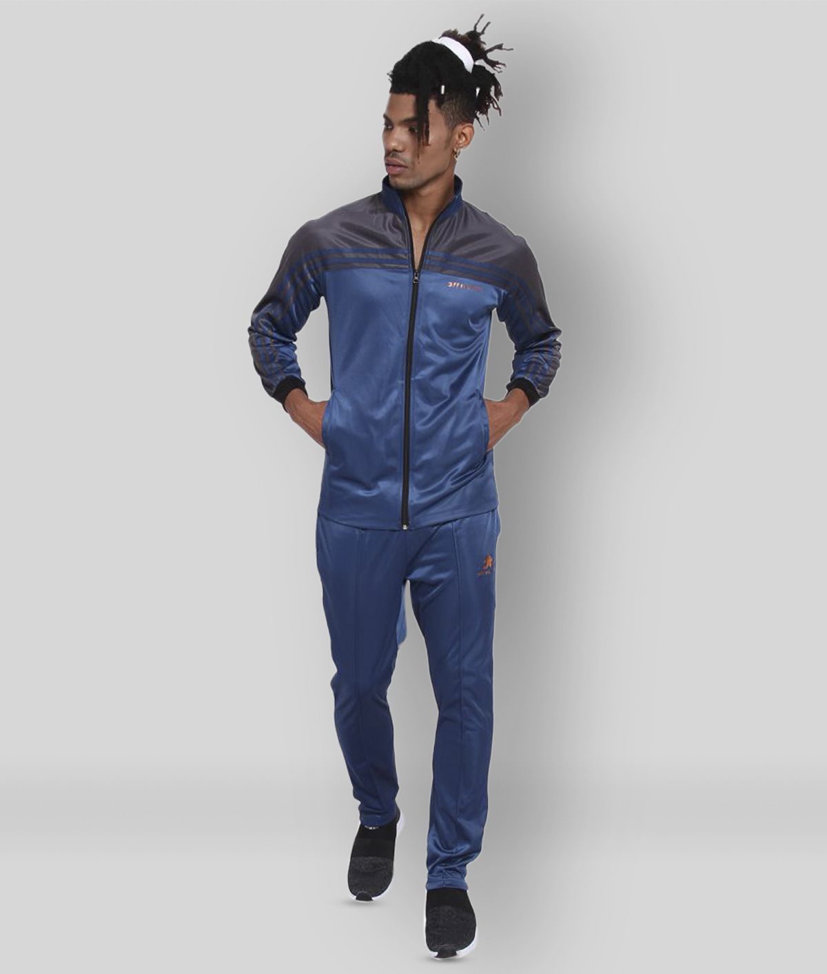     			OFF LIMITS - Blue Polyester Regular Fit Colorblock Men's Sports Tracksuit ( Pack of 1 )